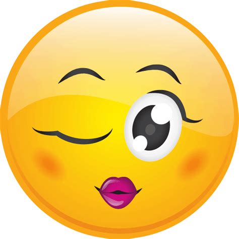 Smiley Wink Emoticon Flirting Clip Art Cute Emoji Hap