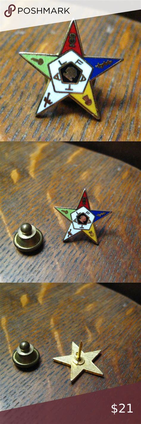 Masonic Lodge Order Of The Eastern Star Vintage Lapel Pin Masonic Order
