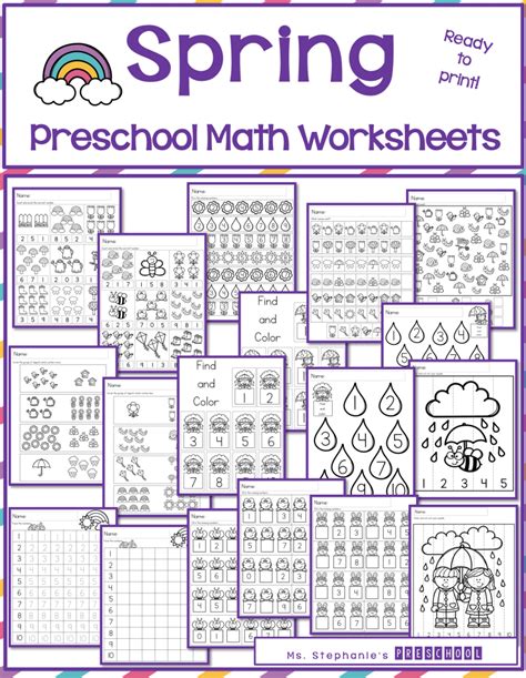 Spring Preschool Math Worksheets Ms Stephanies Preschool