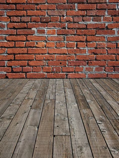Brick Wall Wood Floor Stock Photo Image Of Stonewall 29206412