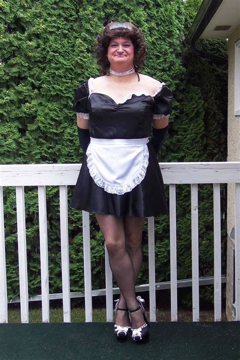 French Maid Uniform Sexy Style This Lovely Dress Is Made From Black Stretchy Satin Material