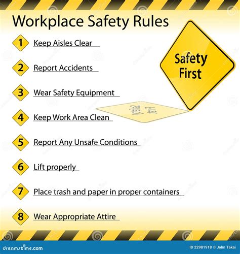 Workplace Safety Rules Stock Vector Illustration Of Containers 22981918