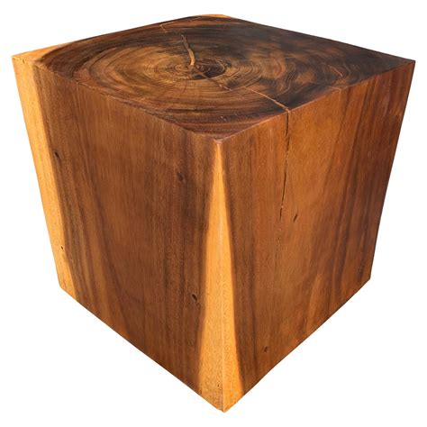 Vintage Solid Burl Wood Cube At 1stdibs