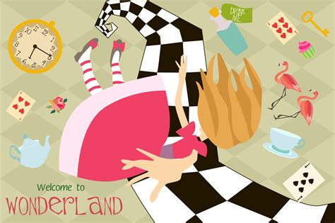 Welcome To Wonderland Illustrator Graphics Creative Market