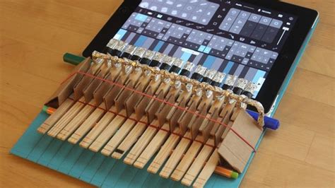 Make An Ipad Piano Keyboard From Clothespins And Cardboard Cnet