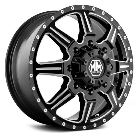 Mayhem® Monstir Dually Wheels Black With Milled Spokes Rims 8101