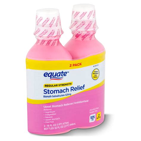 equate regular strength stomach relief liquid 525 mg 16 fl oz 2 count walmart inventory