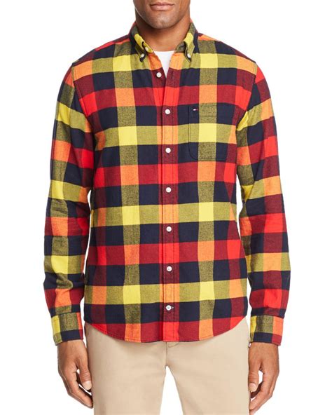 Tommy Hilfiger Buffalo Check Flannel Button Down Shirt For Men Lyst