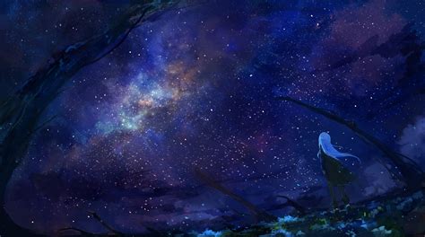 Anime Starry Sky Wallpapers Wallpaper Cave