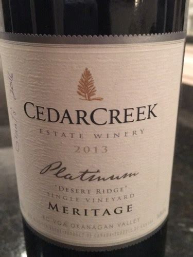Cedar Creek Estate Winery Platinum Desert Ridge Meritage Vivino Us