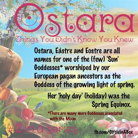 Factoid 2 In A Series Ostara Eástre And Eostre Are All Names For