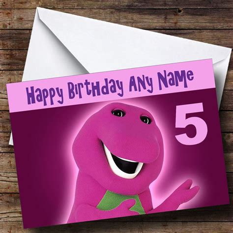 Barney Personalised Birthday Card The Card Zoo
