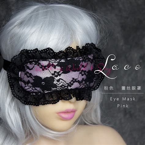 2pcsset Adult Game Sex Toys Pink Lace Blindfold Hand Cuffs Restraints Fetish Eye Mask Bondage