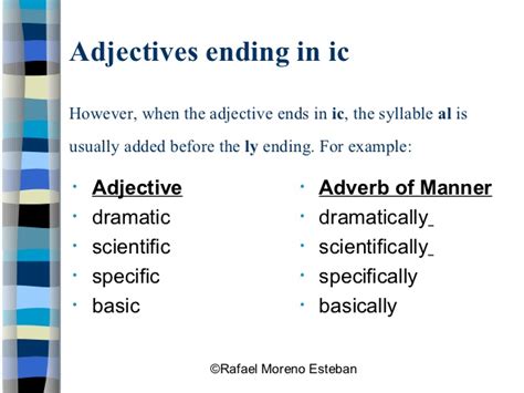 An adverb can be added to a verb to modify its meaning. Adverbs of manner