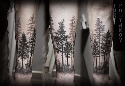 The first factor that affects the cost of the tattoo is the size of the design. Beautiful black ink trees tattoo on forearm - Tattooimages.biz