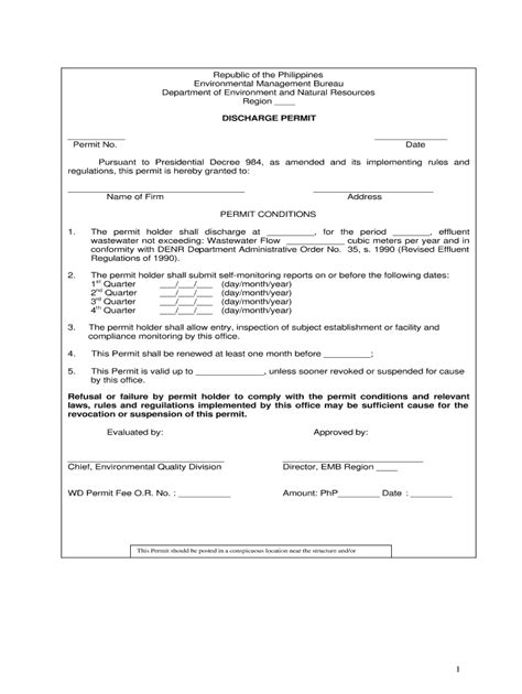 Ph Discharge Permit Form Fill And Sign Printable Template Online Us