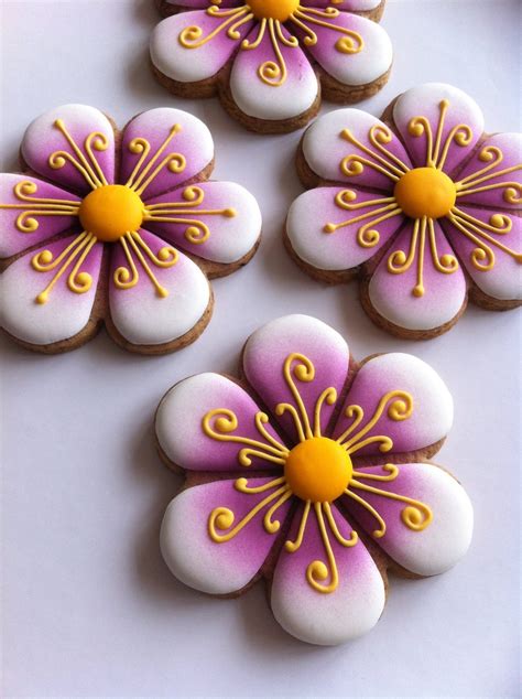 Floral Whimsy Flower Cookies Sugar Cookies Decorated Cookie Decorating