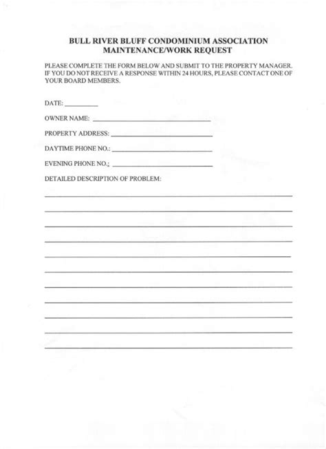 5 Maintenance Request Form Templates Free Sample Templates