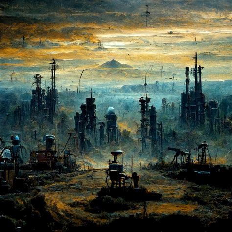 AI generated picture of "robots painting pictures on easels detailed