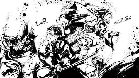 Demon Slayer Wallpaper Black And White - Anime Wallpaper HD