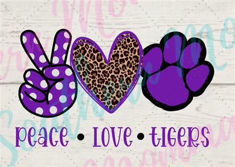 Peace Love Tigers Sublimation Png File Etsy