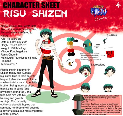 Naruto Oc Sheet Risu Shizen By Baztey On Deviantart