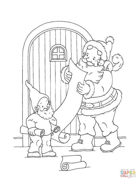 Santa Is Reading Letters From Kids Coloring Page Free Printable