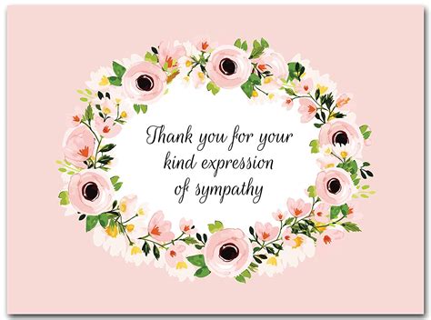 What do i say in a sympathy thank you note for condolence flowers? 25 Funeral Thank You Cards With Envelopes Blank Floral ...