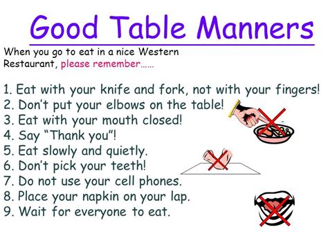Daily Prompt One Word Prompt Tend Table Manners Good Table Manners