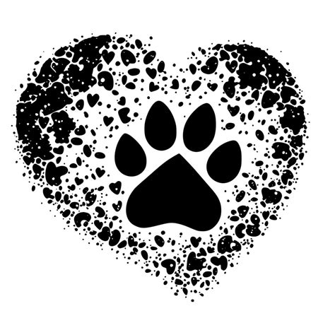Heart Paw Print Svg File For Cricut Silhouette And Laser Machines