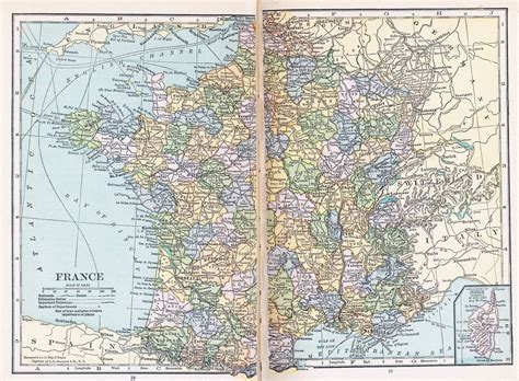 Large Detailed Old Political And Administrative Map Of France 1921