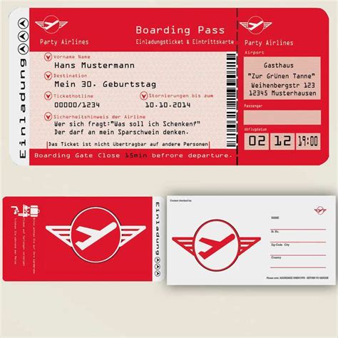 Das ticket ist zu den öffnungszeiten für den gebuchten tag gültig! Geburtstagseinladung Ticket Vorlage Bewundernswert ...