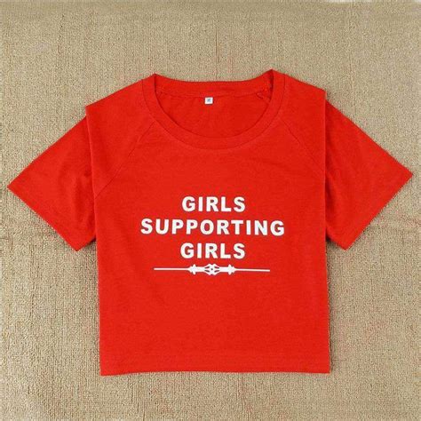 girls support girls short sleeve cropped t shirt lupsona girls support girls short girls