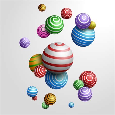 Premium Vector Abstract Multicolored Decorative Balls 3d Illustration