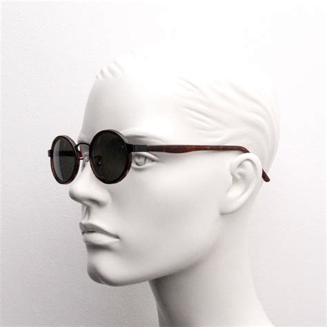 90s Vintage Oval Sunglasses Nos Black Metal Frame Encasing Etsy Uk