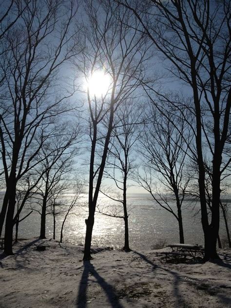 View Of An Icy Lake Erie From South Bass Island State Park Put In Bay