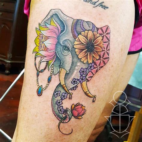 Elephant Tattoos On Thigh