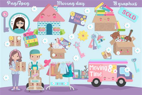 Moving Day Clipart By Cute Little Workshop Thehungryjpeg
