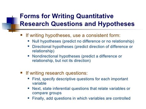 A hypothesis is a tentative statement about the relationship between two or more variables. Quantitative research paper hypothesis