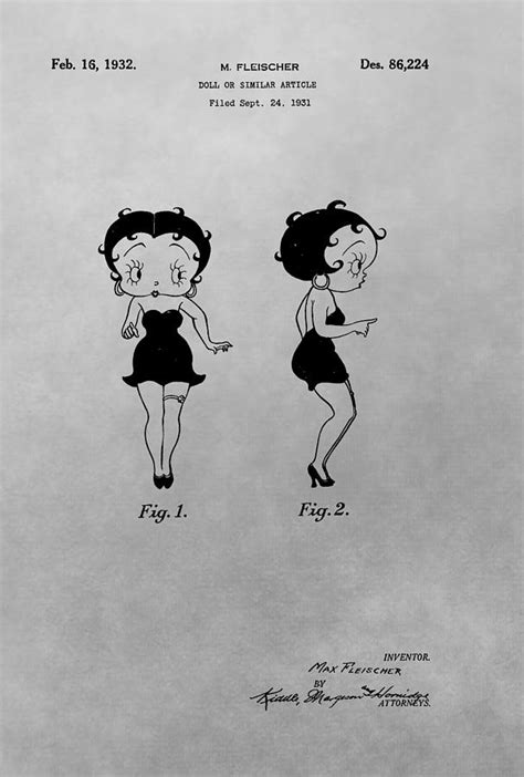 Betty Boop Patent Drawing Drawing By Dan Sproul