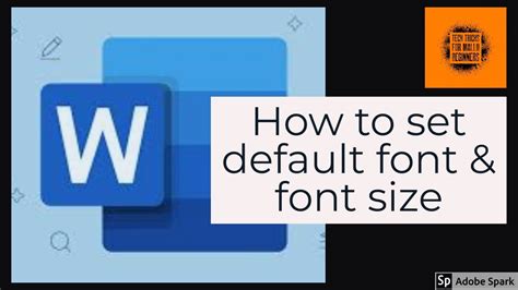 How To Set Default Font And Font Size In Microsoft Word Youtube