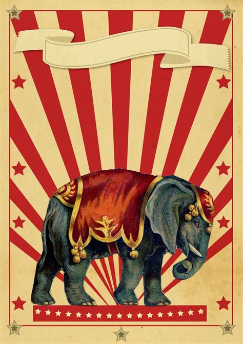 Circus Retro Poster Elephant Vintage Circus Posters Circus