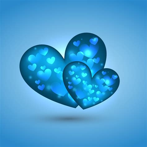 Beautiful Heart Illustration In Blue Background 458837 Vector Art At
