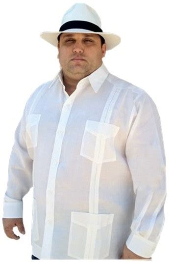 Cuban Style Guayabera Shirt For Men Long Sleeve Polycotton Fabric