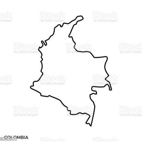 Colombia Map Vector Stock Illustration Design Template Editable Stroke