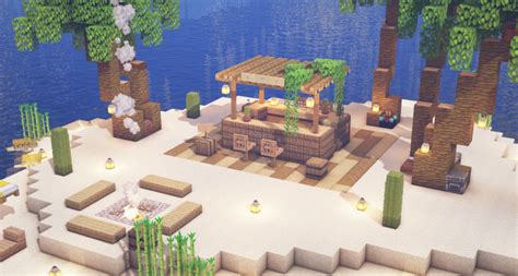 Tiki Bar On A Tropical Island Minecraft Minecraft Crafts Minecraft