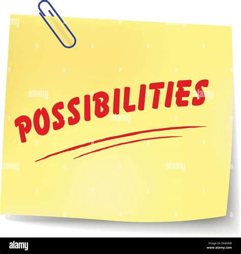 Vector Illustration Of Possibilities Paper Message On White Background