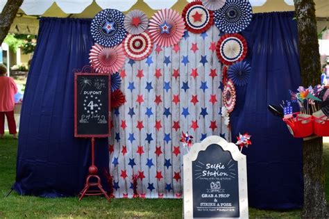 4th Of July Backdrop Selfie Station Pinwheel Stars Red White And