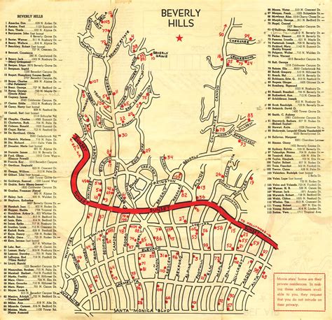 Map Of Stars Homes In Beverly Hills