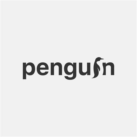 The Word Penguin Is Written In Black And White